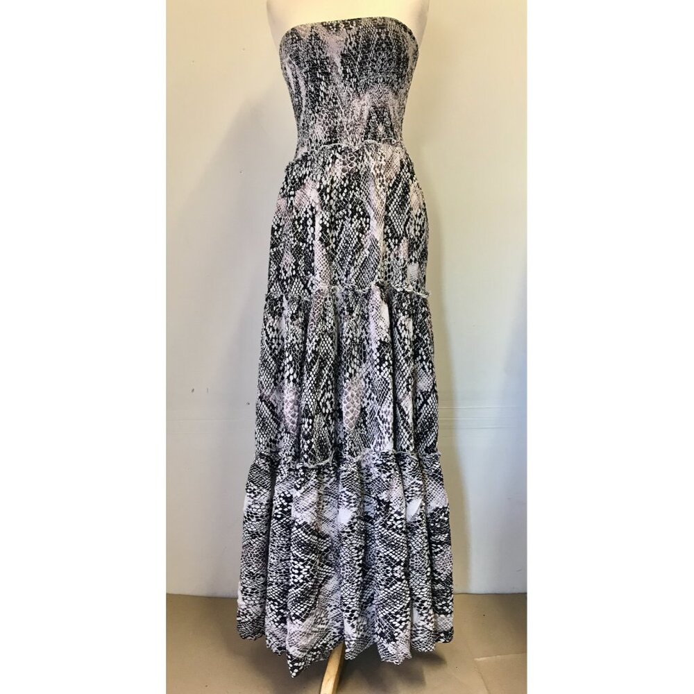 NWOT Abel The Label Strapless Animal Print Maxi Dress